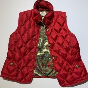 Talbots Red Quilted Puffer Vest